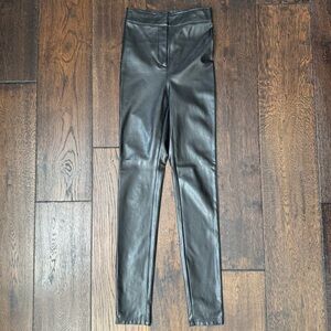 BABATON Black Faux Leather Leggings